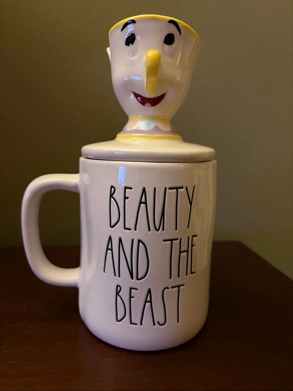Rae Dunn Disney ‘Beauty and the Beast’ Large Mug with ‘Chip’ Lid